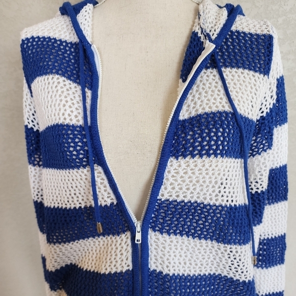 Quacker Factory Ramie zip up sweater size Large - Picture 7 of 9